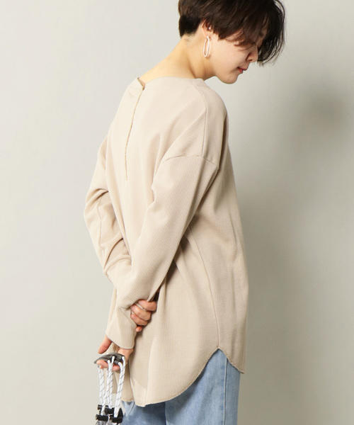 notch.（ノッチ）の「後ろホックルーズワッフルT（Tシャツ/カットソー・レディース・ブラック/ベージュ/オフホワイト・M）」の8枚目の写真
