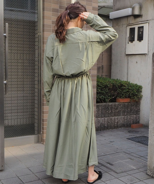 tiptop（ティップトップ）の「無地/小花開襟ワンピース（ワンピース・レディース・ブラック/カーキ/A/B/パープル/ブラウン/C・FREE）」の16枚目の写真