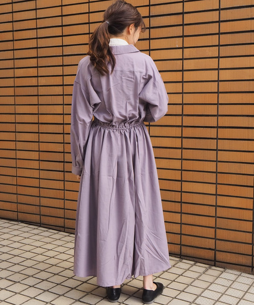 tiptop（ティップトップ）の「無地/小花開襟ワンピース（ワンピース・レディース・ブラック/カーキ/A/B/パープル/ブラウン/C・FREE）」の13枚目の写真