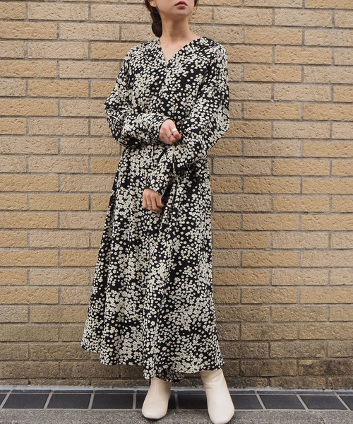 tiptop（ティップトップ）の「無地/小花開襟ワンピース（ワンピース・レディース・ブラック/カーキ/A/B/パープル/ブラウン/C・FREE）」の11枚目の写真