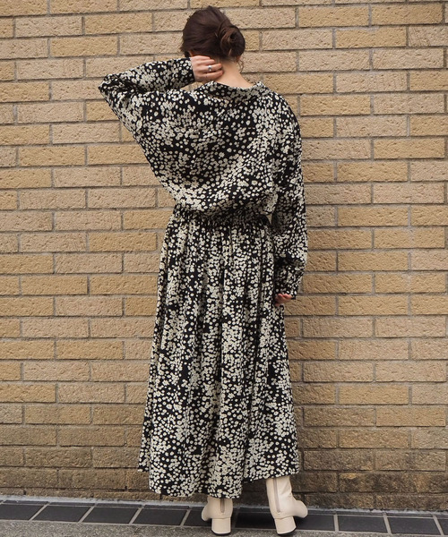 tiptop（ティップトップ）の「無地/小花開襟ワンピース（ワンピース・レディース・ブラック/カーキ/A/B/パープル/ブラウン/C・FREE）」の9枚目の写真