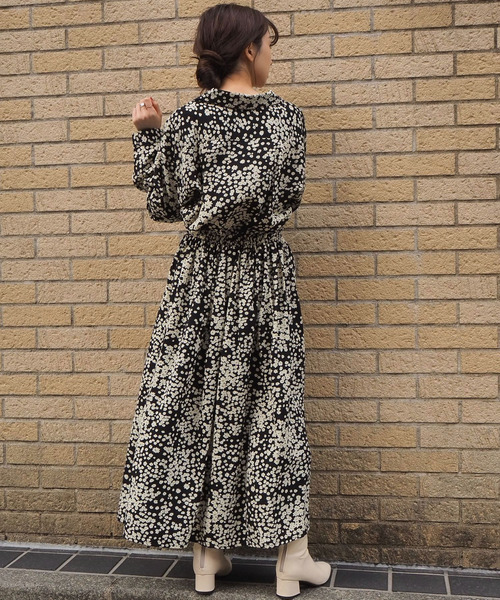 tiptop（ティップトップ）の「無地/小花開襟ワンピース（ワンピース・レディース・ブラック/カーキ/A/B/パープル/ブラウン/C・FREE）」の8枚目の写真