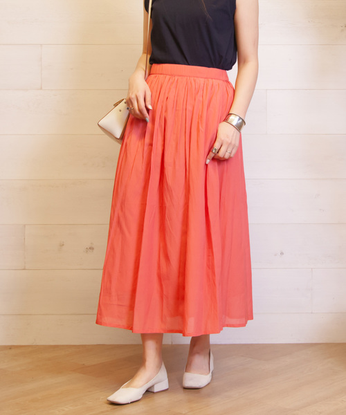 【セール】bid/ギャザーマキシスカート(スカート)|B.I.D.(ビーアイディー)