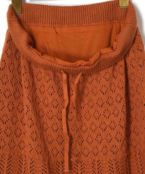 w closet（ダブルクローゼット）の「パネル柄透かし編みロングスカート（スカート・レディース・ホワイト/オレンジ系その他/ライトベージュ・FREE）」の17枚目の写真