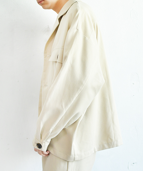 PairPair（ペアペア）の「両胸ポケットとろみゆるジャケット/セットアップ可（テーラードジャケット・メンズ・ライトベージュ・FREE）」の7枚目の写真