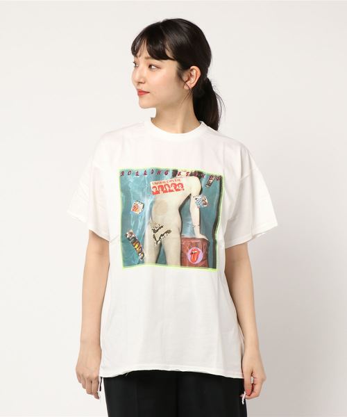 jouetie（ジュエティ）の「THE ROLLING STONES フォトTシャツ（Tシャツ/カットソー・レディース・ブラック/オフホワイト/ピンク・MEDIUM）」の2枚目の写真