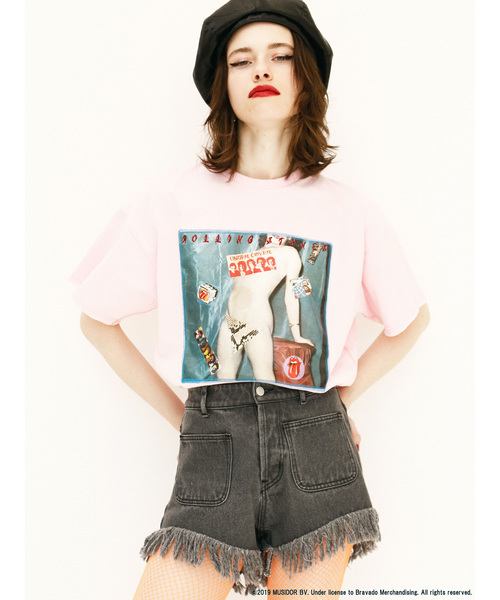 jouetie（ジュエティ）の「THE ROLLING STONES フォトTシャツ（Tシャツ/カットソー・レディース・ブラック/オフホワイト/ピンク・MEDIUM）」の8枚目の写真