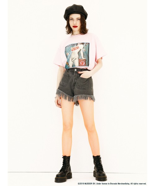 jouetie（ジュエティ）の「THE ROLLING STONES フォトTシャツ（Tシャツ/カットソー・レディース・ブラック/オフホワイト/ピンク・MEDIUM）」の9枚目の写真