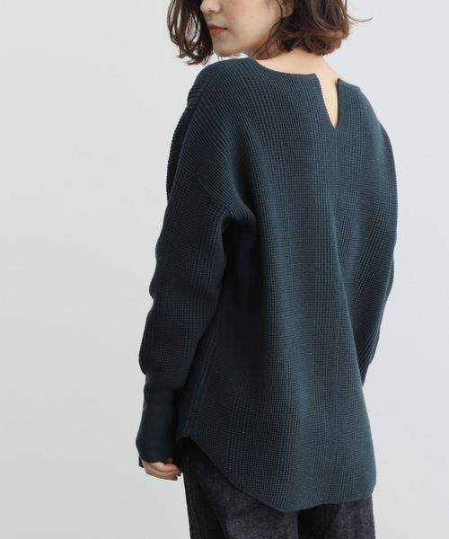 SALON adam et rope'(サロン アダム エ ロペ)の「【セットアップ対応】MIXワッフルプルオーバー(Tシャツ/カットソー・レディース・オフホワイト/グリーン/ベージュ・FREE)」の3枚目の写真