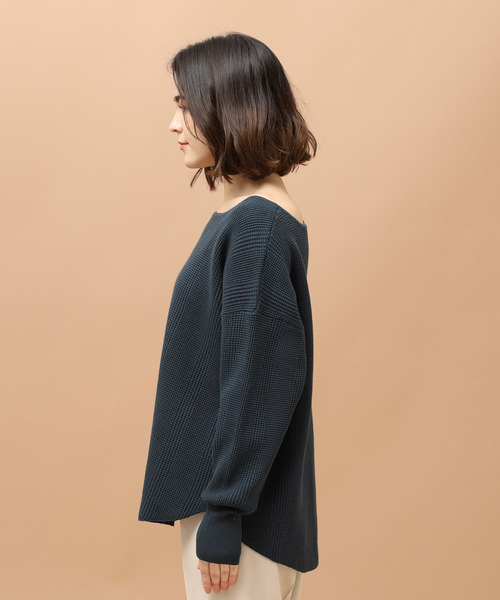 SALON adam et rope'(サロン アダム エ ロペ)の「【セットアップ対応】MIXワッフルプルオーバー(Tシャツ/カットソー・レディース・オフホワイト/グリーン/ベージュ・FREE)」の4枚目の写真