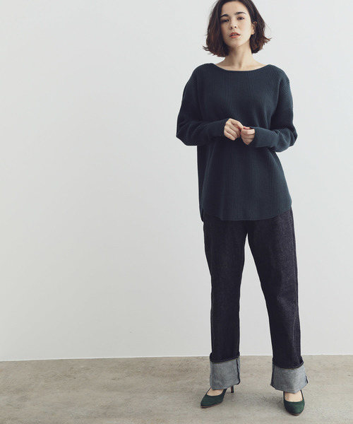 SALON adam et rope'(サロン アダム エ ロペ)の「【セットアップ対応】MIXワッフルプルオーバー(Tシャツ/カットソー・レディース・オフホワイト/グリーン/ベージュ・FREE)」の10枚目の写真