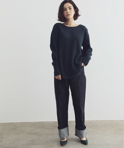 SALON adam et rope'(サロン アダム エ ロペ)の「【セットアップ対応】MIXワッフルプルオーバー(Tシャツ/カットソー・レディース・オフホワイト/グリーン/ベージュ・FREE)」の13枚目の写真