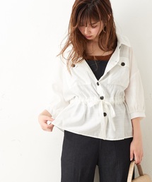 natural couture | ドロストサファリシャツ(シャツ/ブラウス)