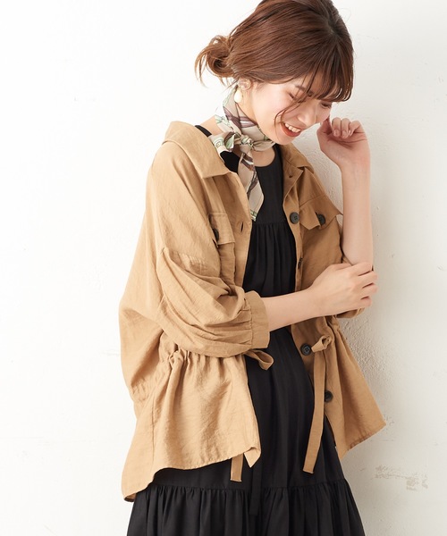 natural couture（ナチュラルクチュール）の「ドロストサファリシャツ（シャツ/ブラウス・レディース・ベージュ/オフホワイト/レンガ・FREE）」の21枚目の写真