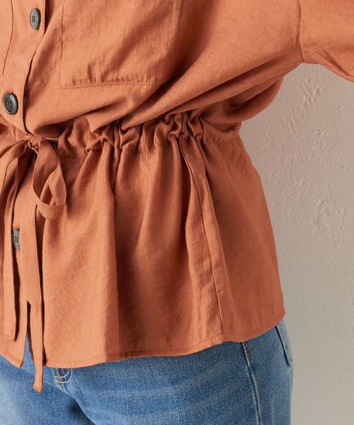 natural couture（ナチュラルクチュール）の「ドロストサファリシャツ（シャツ/ブラウス・レディース・ベージュ/オフホワイト/レンガ・FREE）」の20枚目の写真