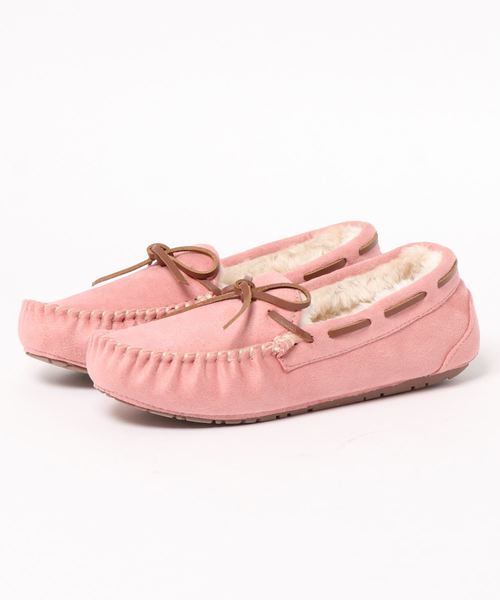 GeeRA(ジーラ)の「もこもこファーモカシンシューズ(モカシン/デッキシューズ・レディース・ピンク/モカ/ネイビー/キャメル/グレー/ブラック・X-LARGE/SMALL/MEDIUM/LARGE)」の1枚目の写真