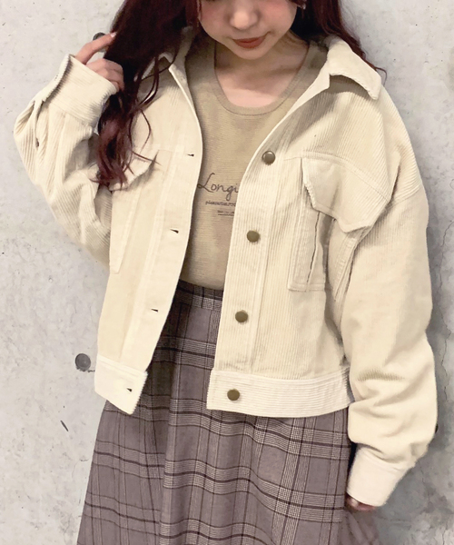 apres jour mignon（アプレジュールミニョン）の「コーデュロイポケットブルゾン【ZOZOTOWN限定アイテム】（ブルゾン・レディース・ダークブラウン/ベージュ/アイボリー・フリー）」の22枚目の写真