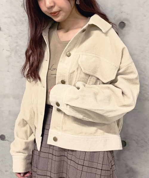 apres jour mignon（アプレジュールミニョン）の「コーデュロイポケットブルゾン【ZOZOTOWN限定アイテム】（ブルゾン・レディース・ダークブラウン/ベージュ/アイボリー・フリー）」の13枚目の写真