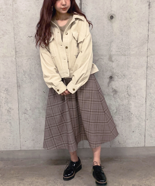 apres jour mignon（アプレジュールミニョン）の「コーデュロイポケットブルゾン【ZOZOTOWN限定アイテム】（ブルゾン・レディース・ダークブラウン/ベージュ/アイボリー・フリー）」の9枚目の写真