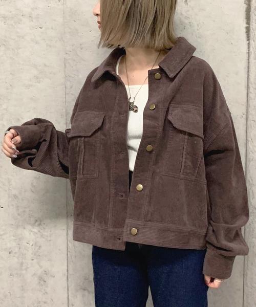 apres jour mignon（アプレジュールミニョン）の「コーデュロイポケットブルゾン【ZOZOTOWN限定アイテム】（ブルゾン・レディース・ダークブラウン/ベージュ/アイボリー・フリー）」の20枚目の写真