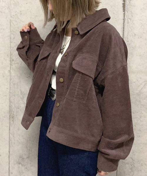 apres jour mignon（アプレジュールミニョン）の「コーデュロイポケットブルゾン【ZOZOTOWN限定アイテム】（ブルゾン・レディース・ダークブラウン/ベージュ/アイボリー・フリー）」の15枚目の写真