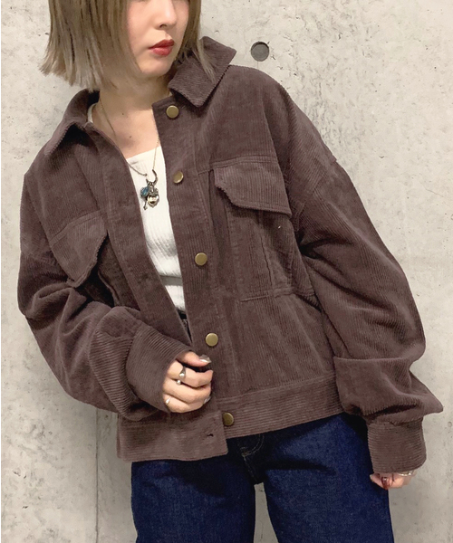 apres jour mignon（アプレジュールミニョン）の「コーデュロイポケットブルゾン【ZOZOTOWN限定アイテム】（ブルゾン・レディース・ダークブラウン/ベージュ/アイボリー・フリー）」の10枚目の写真