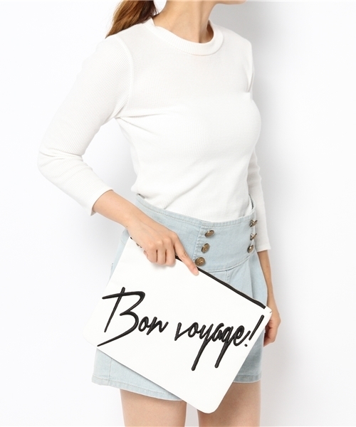MOUSSY（マウジー）の「BON VOYAGE CLUTCH（クラッチバッグ・レディース・ブラック/ホワイト/ピンク・FREE）」の8枚目の写真