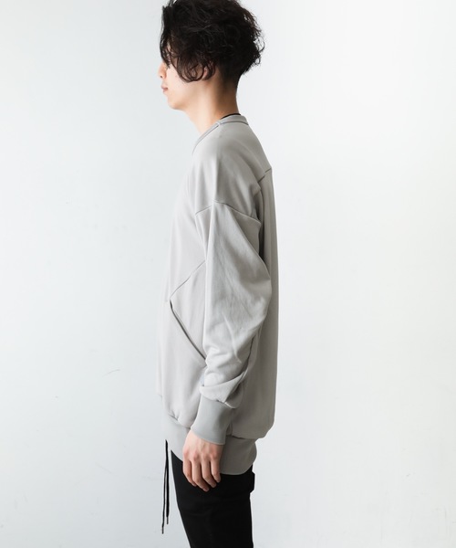 attachment アタッチメント カットソー プリモア ライトグレー ロンT ATTACHMENT（アタッチメント）の「Ny/Co裏毛 クルーネックプルオーバー