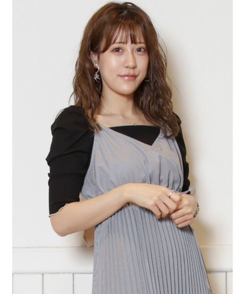 dazzlin（ダズリン）の「バックリボンパワショル5分袖トップス（Tシャツ/カットソー・レディース・ブルー/ミント/ブラック/オフホワイト/ブラウン/モカ/ネイビー・FREE）」の3枚目の写真