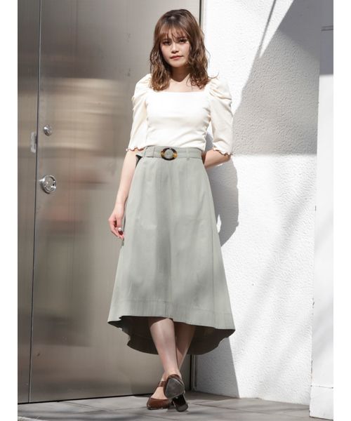 dazzlin（ダズリン）の「バックリボンパワショル5分袖トップス（Tシャツ/カットソー・レディース・ブルー/ミント/ブラック/オフホワイト/ブラウン/モカ/ネイビー・FREE）」の10枚目の写真