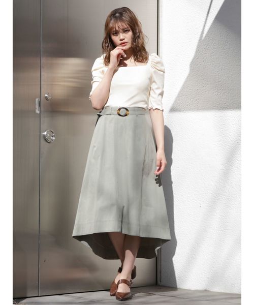 dazzlin（ダズリン）の「バックリボンパワショル5分袖トップス（Tシャツ/カットソー・レディース・ブルー/ミント/ブラック/オフホワイト/ブラウン/モカ/ネイビー・FREE）」の17枚目の写真