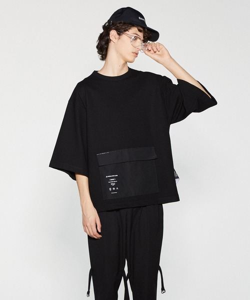 SHAREEF(シャリーフ)の「BLOCK JQ S/S POCKET T(Tシャツ/カットソー・メンズ・ホワイト/ブラック/ブラウン/ダークグリーン・1/2/3)」の1枚目の写真