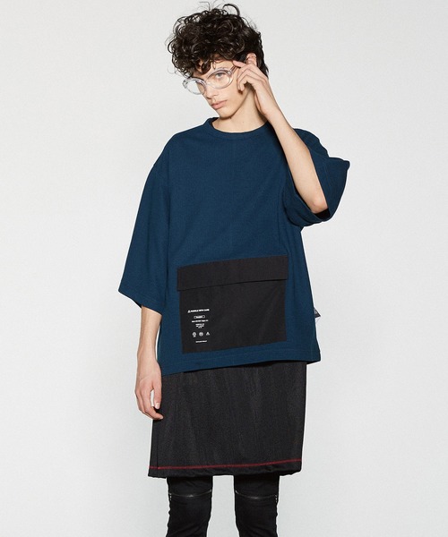 SHAREEF(シャリーフ)の「BLOCK JQ S/S POCKET T(Tシャツ/カットソー・メンズ・ホワイト/ブラック/ブラウン/ダークグリーン・1/2/3)」の4枚目の写真