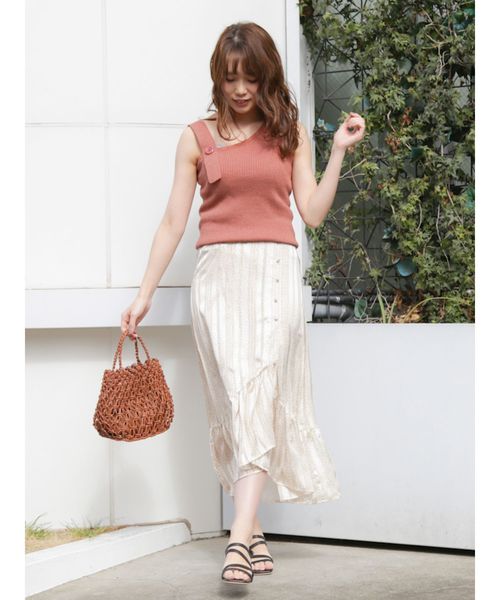 HoneySalon ワンピース スカート フラワー セットアップ オパールフラワープリントフレアスカート