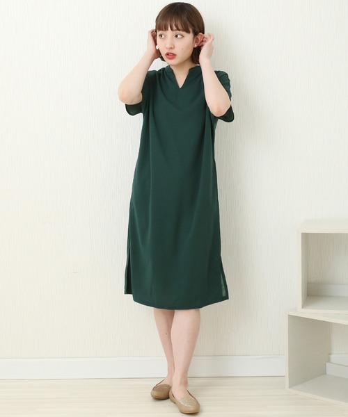 MARLENE JOBERT（マルレーヌ　ジョベル）の「キーネックワンピース（ワンピース・レディース・ブラック/ネイビー/グリーン・M）」の17枚目の写真