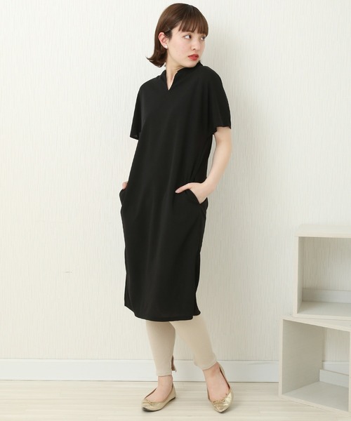 MARLENE JOBERT（マルレーヌ　ジョベル）の「キーネックワンピース（ワンピース・レディース・ブラック/ネイビー/グリーン・M）」の20枚目の写真