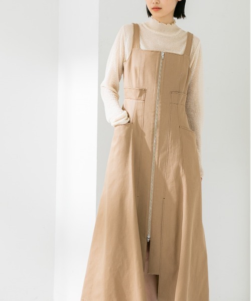 STUDIOUS（ステュディオス）の「【STUDIOUS】ヴィンテージクロスジャンスカ（ワンピース・レディース・ブラック/ベージュ・FREE）」の5枚目の写真