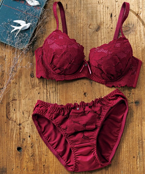 YU'NOW（ユナウ）の「【全9デザインから選べる！】【上下セット/AA-Gカップ】to meeブラ＆ショーツ（ブラ&ショーツ・レディース・ブルー/グリーン×オレンジ/サックスブルー/ワイン/ブラック×パープル/パープル/ブラック/ブラウン/ホワイト/ブラック系その他/アイボリー/ミント/ブラック×ピンク/レッド/ピンク/ネイビー/ホワイト系その他/アイボリー系/ベージュ・G75L/A75M/AA70M/A65M/F80L/D70M/AA65M/B70M/B65M/C70M/A70M/E80L/E75L/B75M/C75M/C80L/B75L/G80L/D80L/F70M/D75L/F75L/C75L/G70M/E70M/C65M/E65M/D65M/E70L/D70L/F65M/F70L）」の19枚目の写真