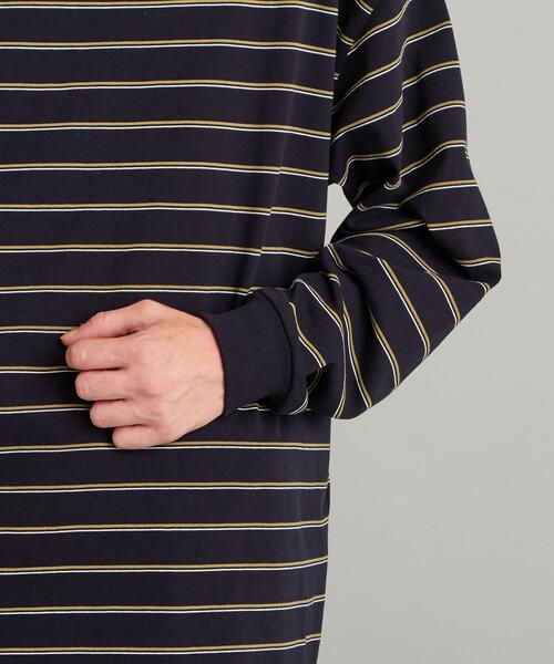 Steven Alan（スティーブンアラン）の「＜Steven Alan＞ LIGHT HI-DENS BORDER CREW NECK TEE-BOX/カットソー（Tシャツ/カットソー・メンズ・ダークブラウン/ナチュラル/ネイビー・LARGE/X-LARGE/MEDIUM/SMALL）」の8枚目の写真