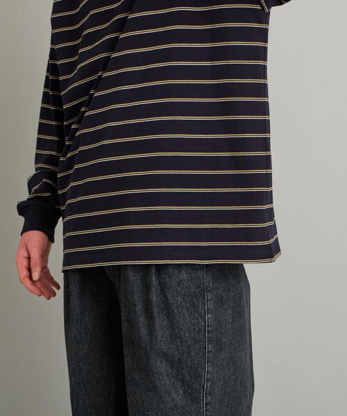 Steven Alan（スティーブンアラン）の「＜Steven Alan＞ LIGHT HI-DENS BORDER CREW NECK TEE-BOX/カットソー（Tシャツ/カットソー・メンズ・ダークブラウン/ナチュラル/ネイビー・LARGE/X-LARGE/MEDIUM/SMALL）」の9枚目の写真