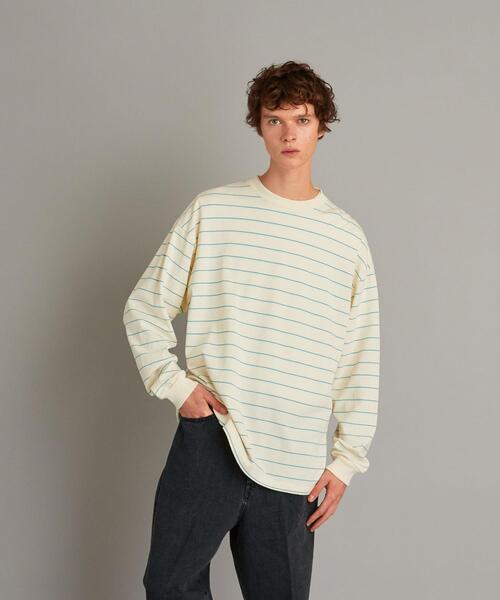 Steven Alan（スティーブンアラン）の「＜Steven Alan＞ LIGHT HI-DENS BORDER CREW NECK TEE-BOX/カットソー（Tシャツ/カットソー・メンズ・ダークブラウン/ナチュラル/ネイビー・LARGE/X-LARGE/MEDIUM/SMALL）」の20枚目の写真