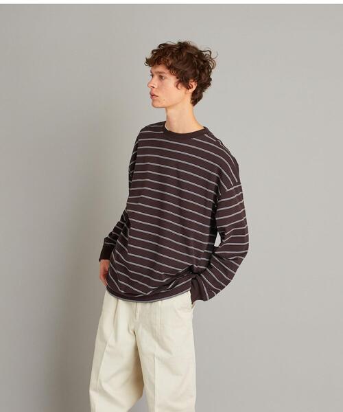 Steven Alan（スティーブンアラン）の「＜Steven Alan＞ LIGHT HI-DENS BORDER CREW NECK TEE-BOX/カットソー（Tシャツ/カットソー・メンズ・ダークブラウン/ナチュラル/ネイビー・LARGE/X-LARGE/MEDIUM/SMALL）」の22枚目の写真