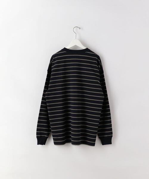 Steven Alan（スティーブンアラン）の「＜Steven Alan＞ LIGHT HI-DENS BORDER CREW NECK TEE-BOX/カットソー（Tシャツ/カットソー・メンズ・ダークブラウン/ナチュラル/ネイビー・LARGE/X-LARGE/MEDIUM/SMALL）」の17枚目の写真