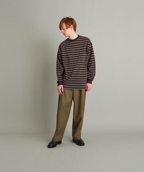 Steven Alan（スティーブンアラン）の「＜Steven Alan＞ LIGHT HI-DENS BORDER CREW NECK TEE-BOX/カットソー（Tシャツ/カットソー・メンズ・ダークブラウン/ナチュラル/ネイビー・LARGE/X-LARGE/MEDIUM/SMALL）」の13枚目の写真