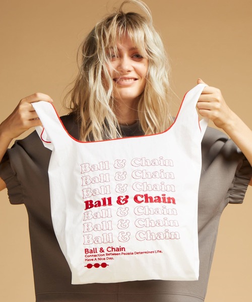 DOUBLE STANDARD CLOTHING(ダブルスタンダードクロージング)の「BALL&CHAIN 【BALL&CHAIN】(エコバッグ/サブバッグ・レディース・ホワイト/ピンク/ブラック・FREE)」の1枚目の写真