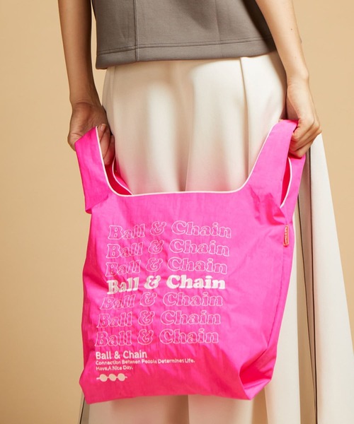 DOUBLE STANDARD CLOTHING(ダブルスタンダードクロージング)の「BALL&CHAIN 【BALL&CHAIN】(エコバッグ/サブバッグ・レディース・ホワイト/ピンク/ブラック・FREE)」の2枚目の写真