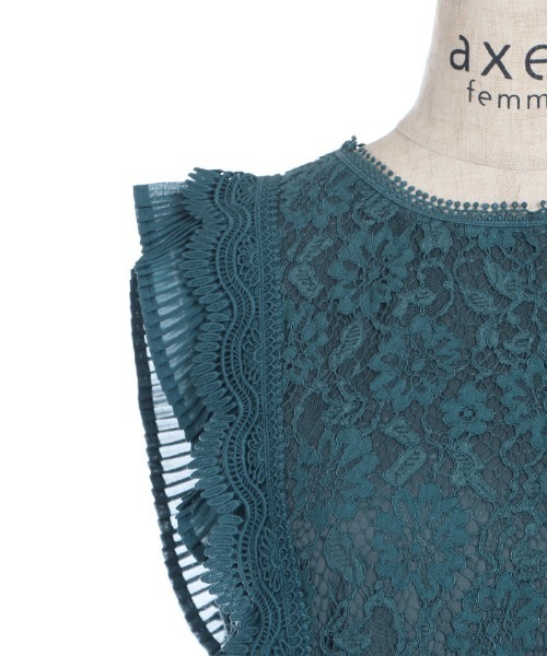 axes femme（アクシーズファム）の「プリーツ×レースブラウスＰＯ（シャツ/ブラウス・レディース・ホワイト/ブラック/ブルーグリーン・MEDIUM）」の8枚目の写真