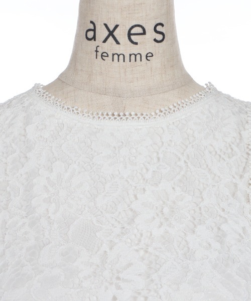 axes femme（アクシーズファム）の「プリーツ×レースブラウスＰＯ（シャツ/ブラウス・レディース・ホワイト/ブラック/ブルーグリーン・MEDIUM）」の9枚目の写真