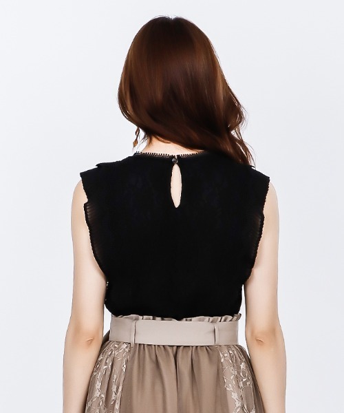 axes femme（アクシーズファム）の「プリーツ×レースブラウスＰＯ（シャツ/ブラウス・レディース・ホワイト/ブラック/ブルーグリーン・MEDIUM）」の15枚目の写真