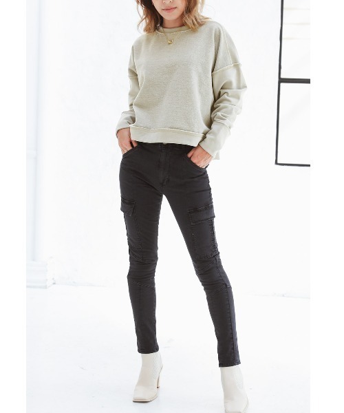 ALEXIA STAM(アリシアスタン)の「Stretch Slim Cargo Pants/ストレッチスリムカーゴパンツ(カーゴパンツ・レディース・ブラック/ベージュ/カーキ・S/M/XS)」の2枚目の写真